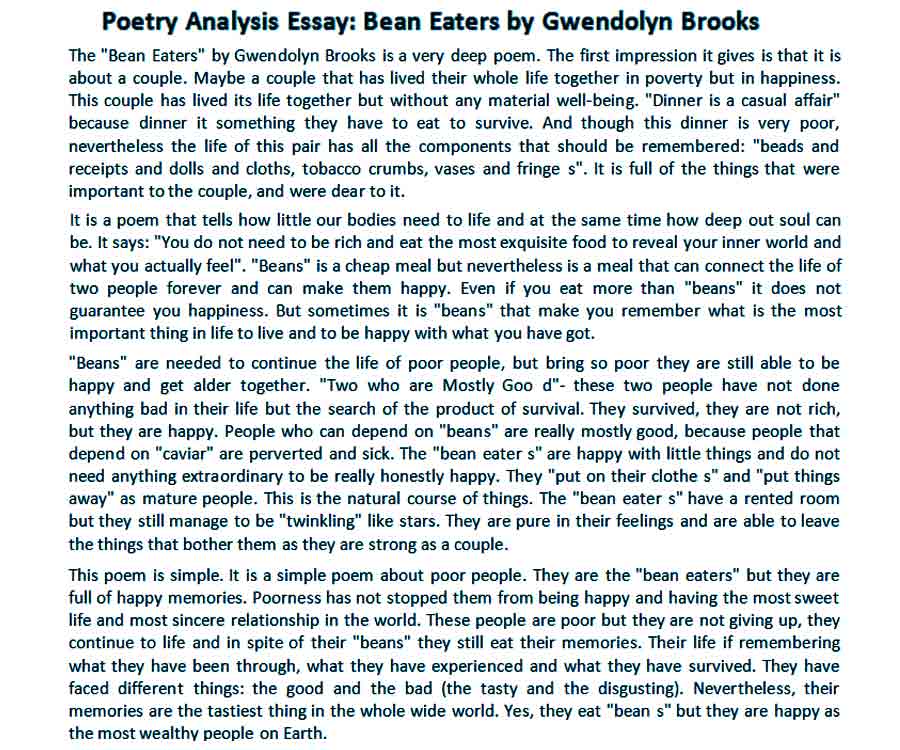 poem analysis essay example college